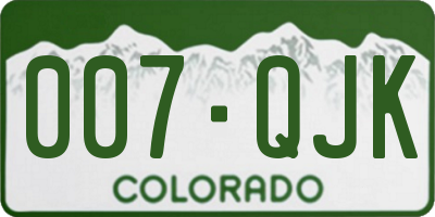 CO license plate 007QJK