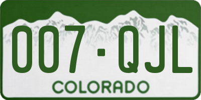 CO license plate 007QJL