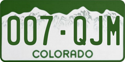 CO license plate 007QJM