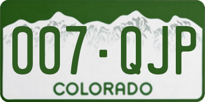 CO license plate 007QJP