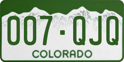 CO license plate 007QJQ