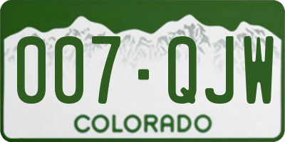 CO license plate 007QJW