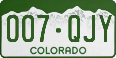 CO license plate 007QJY