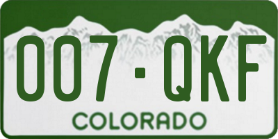 CO license plate 007QKF