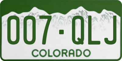 CO license plate 007QLJ