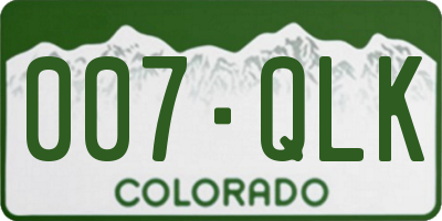 CO license plate 007QLK