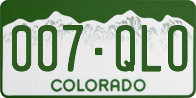 CO license plate 007QLO