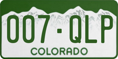 CO license plate 007QLP