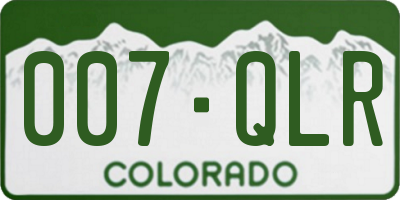 CO license plate 007QLR