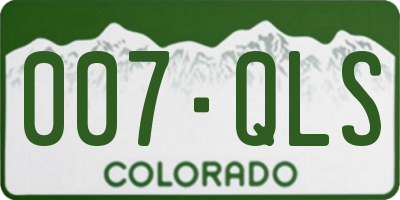 CO license plate 007QLS