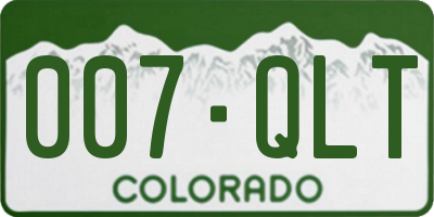 CO license plate 007QLT