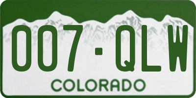 CO license plate 007QLW
