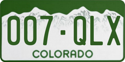 CO license plate 007QLX