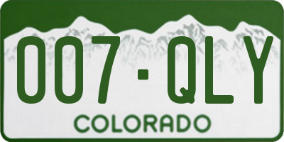 CO license plate 007QLY