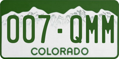 CO license plate 007QMM