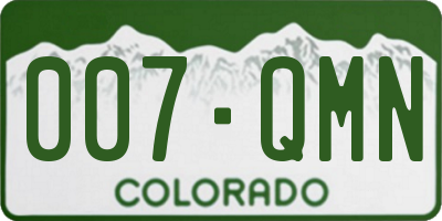 CO license plate 007QMN