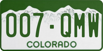 CO license plate 007QMW