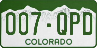 CO license plate 007QPD
