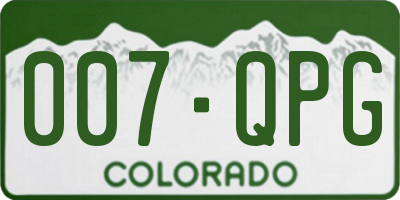CO license plate 007QPG