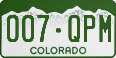 CO license plate 007QPM