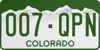 CO license plate 007QPN