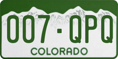 CO license plate 007QPQ