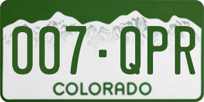 CO license plate 007QPR