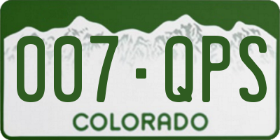 CO license plate 007QPS