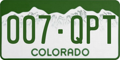 CO license plate 007QPT