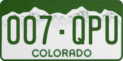 CO license plate 007QPU