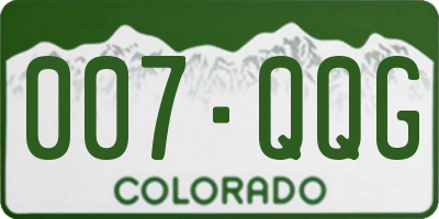 CO license plate 007QQG