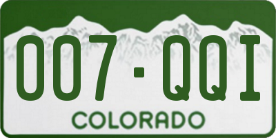 CO license plate 007QQI