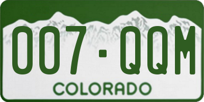 CO license plate 007QQM