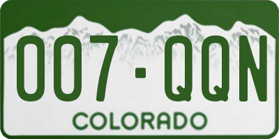 CO license plate 007QQN