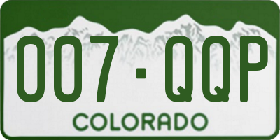 CO license plate 007QQP