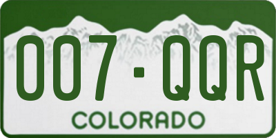 CO license plate 007QQR