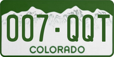 CO license plate 007QQT