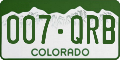 CO license plate 007QRB