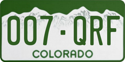 CO license plate 007QRF