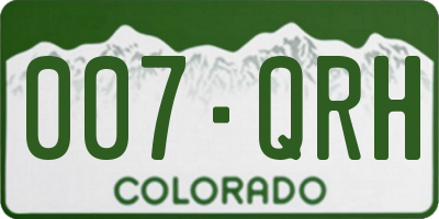 CO license plate 007QRH