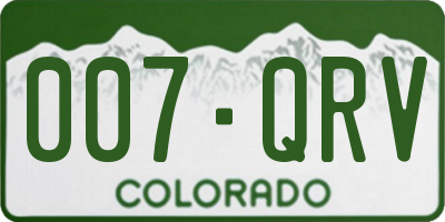 CO license plate 007QRV