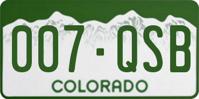 CO license plate 007QSB