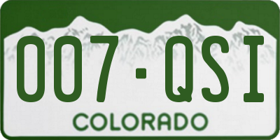 CO license plate 007QSI
