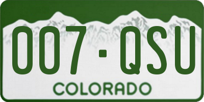 CO license plate 007QSU
