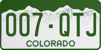 CO license plate 007QTJ