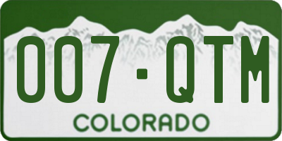 CO license plate 007QTM