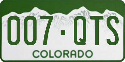 CO license plate 007QTS
