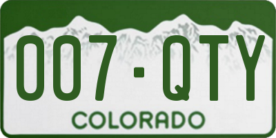 CO license plate 007QTY