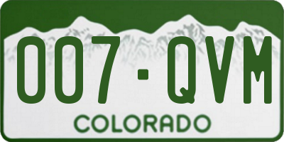 CO license plate 007QVM