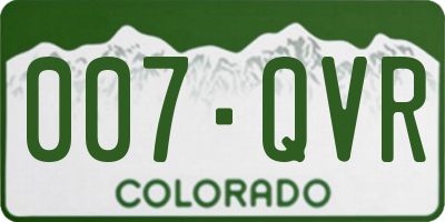 CO license plate 007QVR